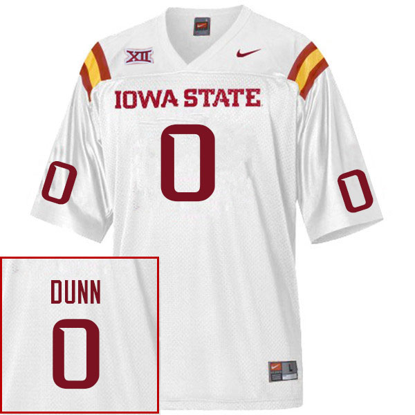 Men #0 Corey Dunn Iowa State Cyclones College Football Jerseys Sale-White - Click Image to Close